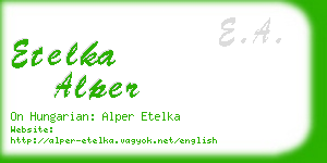 etelka alper business card